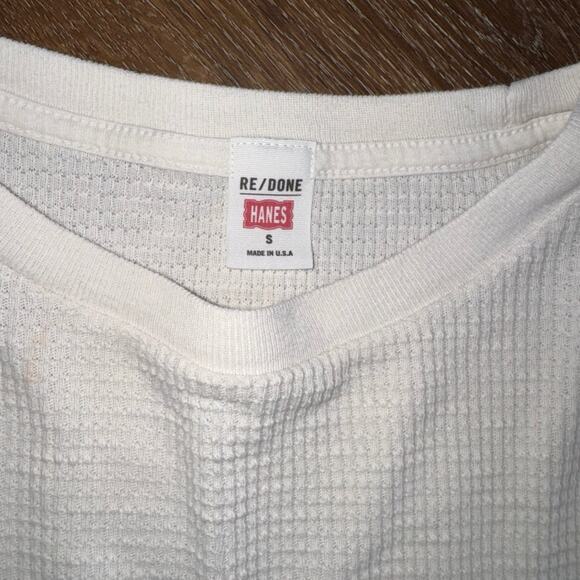 REDONE x Hanes Long Sleeve Thermal Shirt Top Sz S - Picture 3 of 5